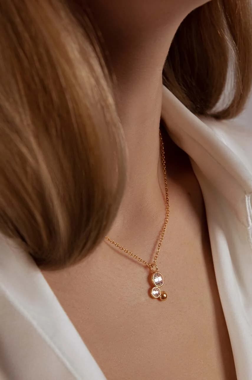 Позолоченное сверкающее колье - фото 2