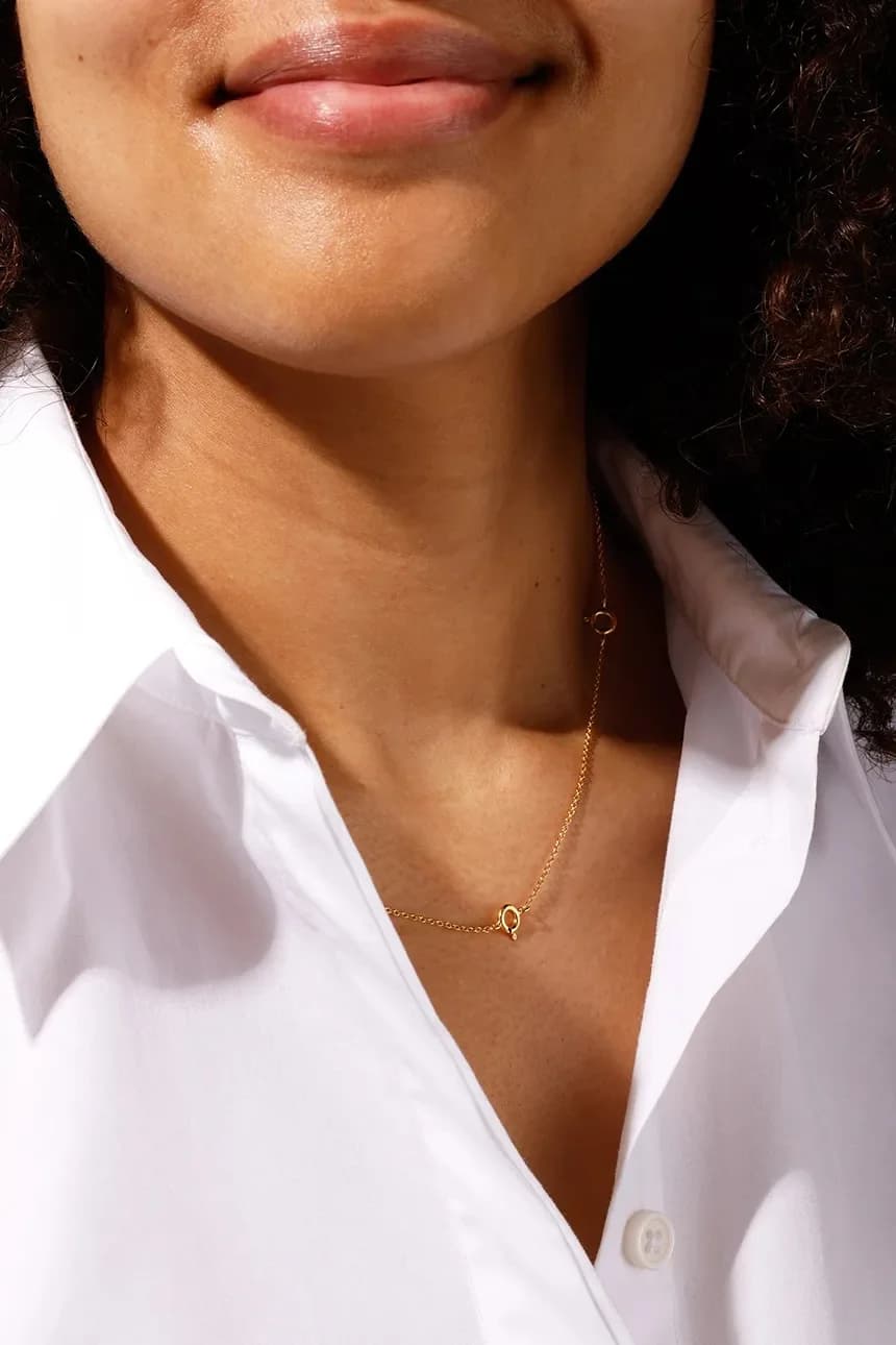 Позолоченное серебряное колье - фото 2