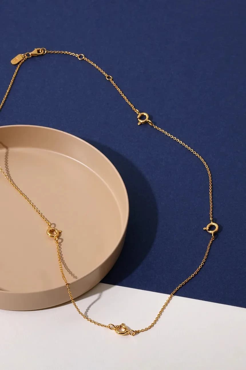 Позолоченное серебряное колье - фото 5