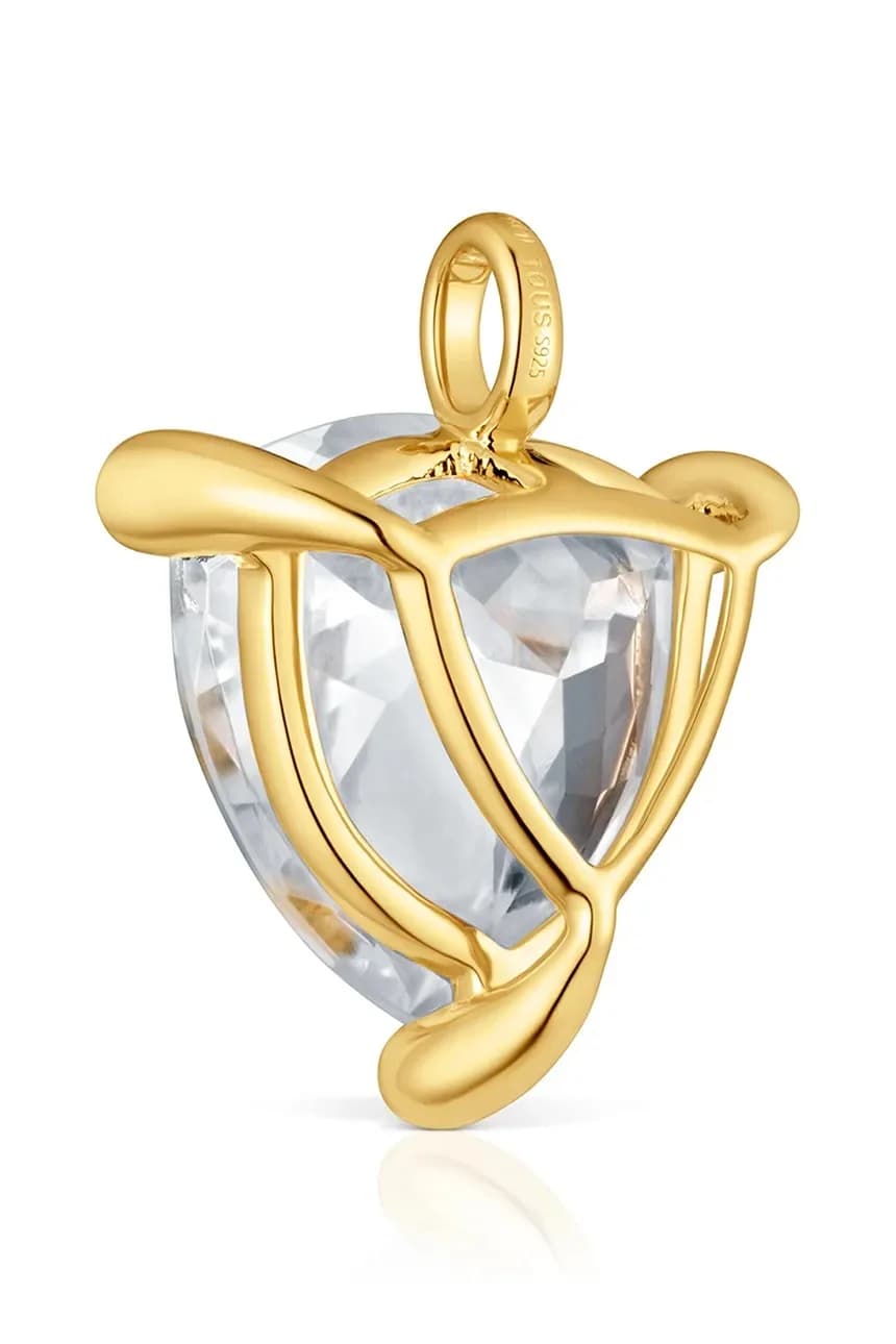 Цветной серебряный кулон с позолотой - фото 3