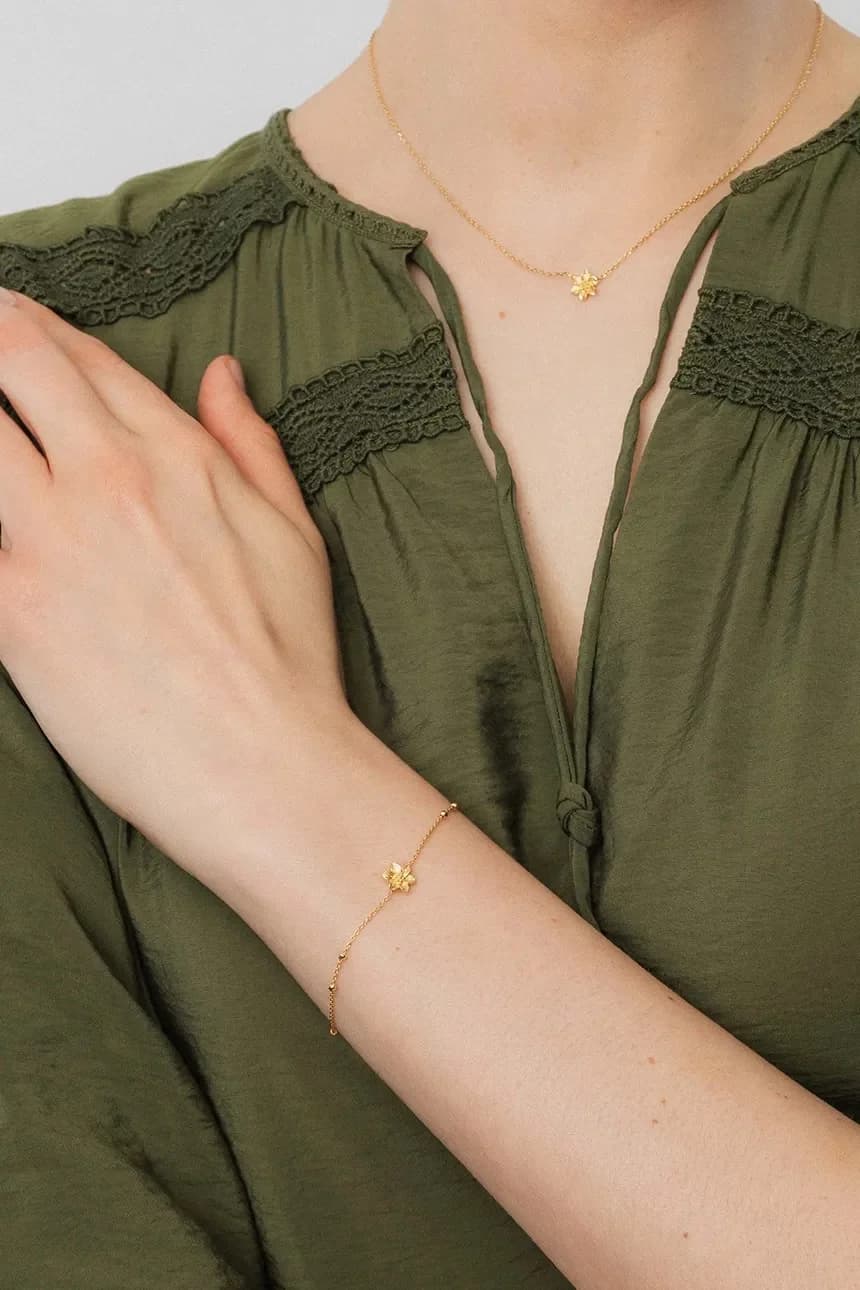 Серебряное колье ХИППИ с позолотой - фото 3