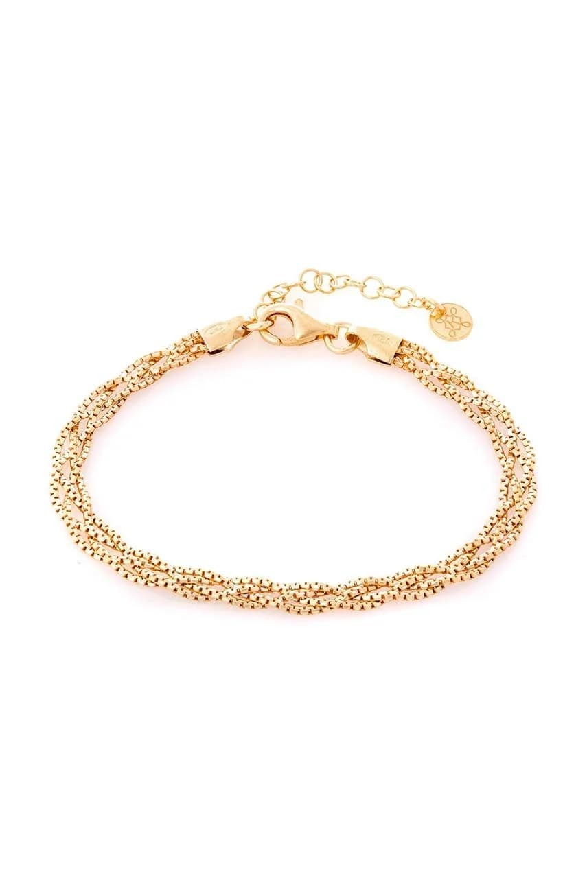 Винтажный позолоченный серебряный браслет