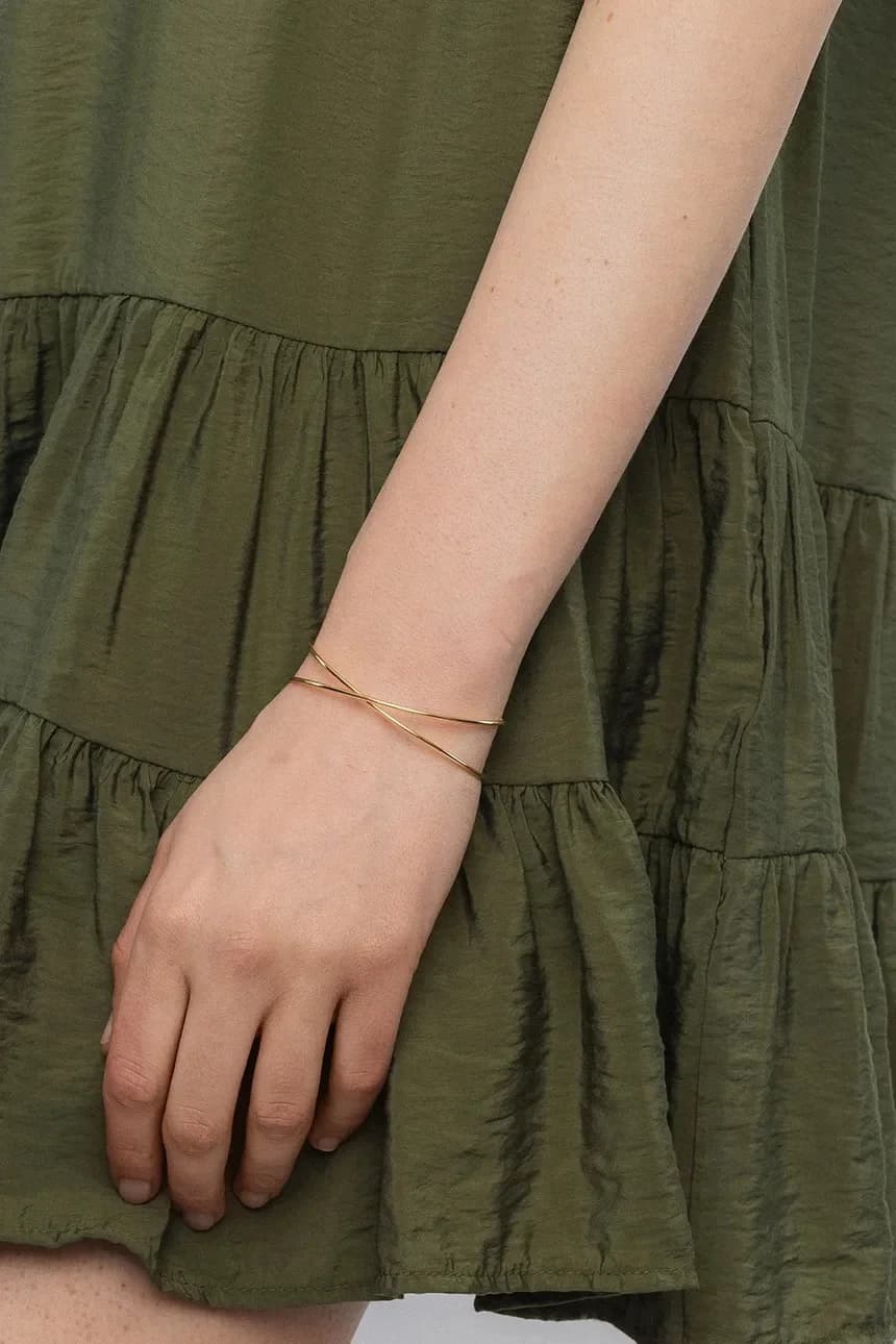 МОДНЫЙ позолоченный серебряный браслет - фото 3