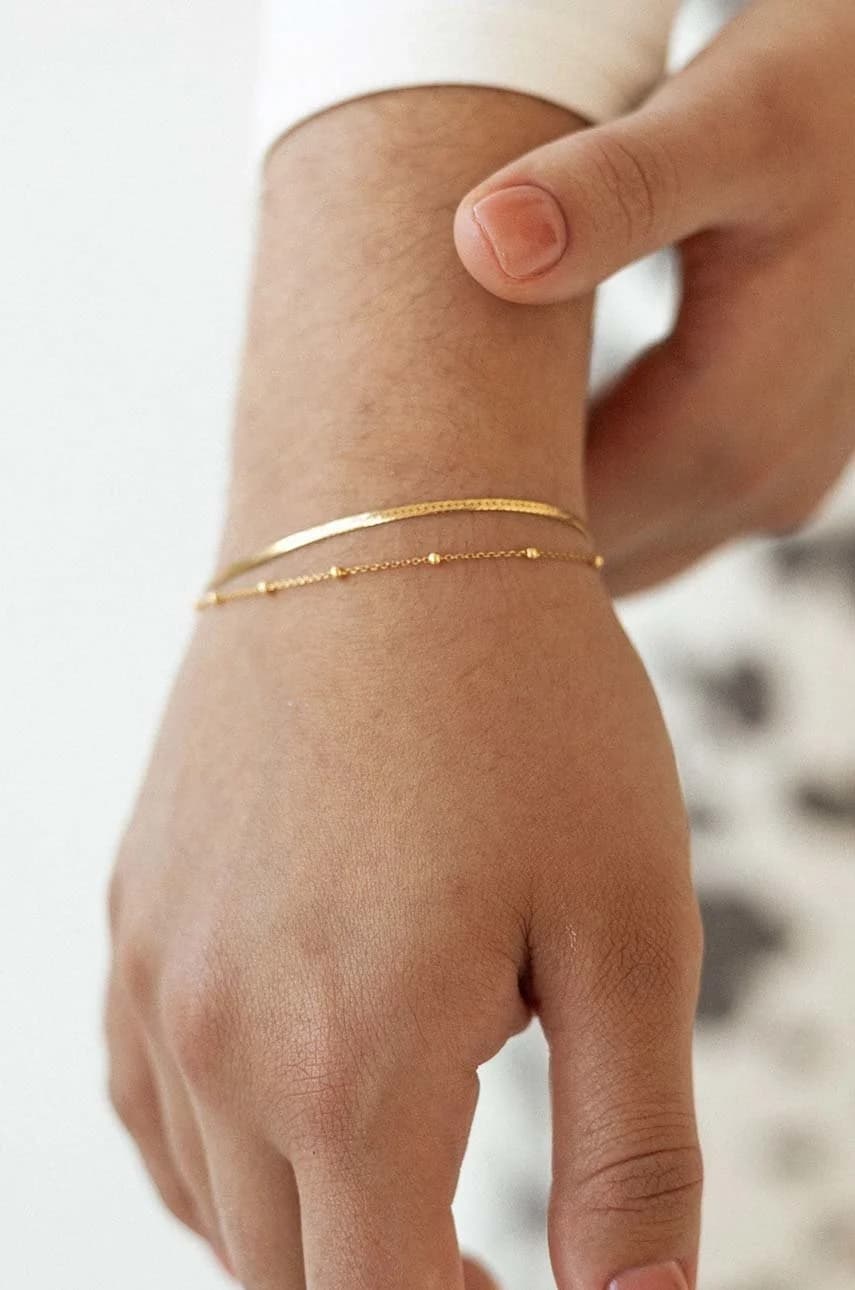 Винтажный позолоченный серебряный браслет - фото 3