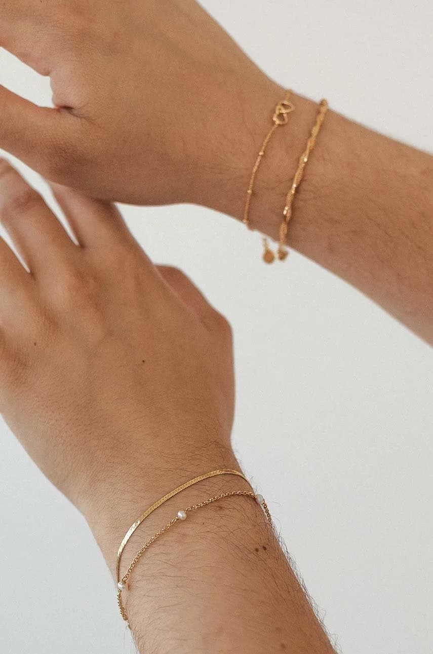 Винтажный позолоченный серебряный браслет - фото 2