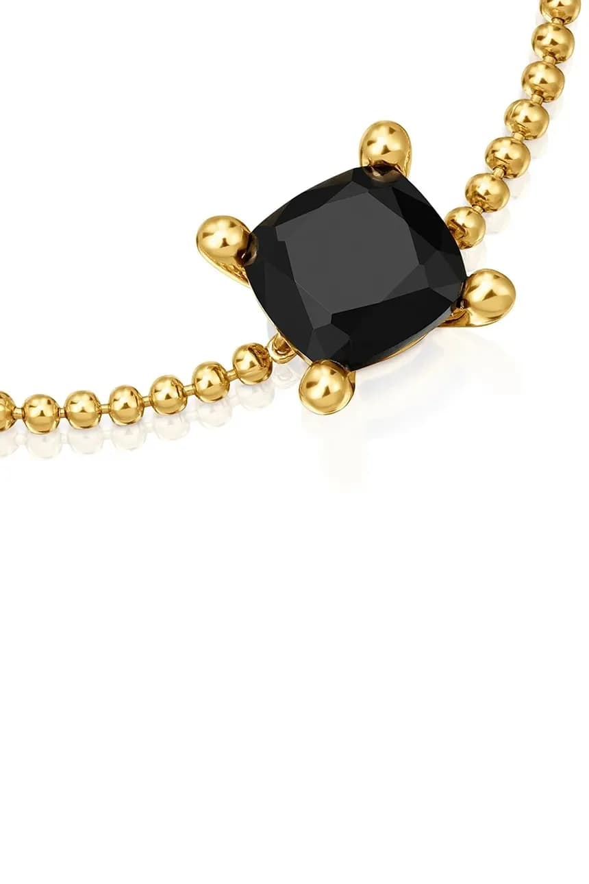 Цвет: Серебряный браслет с черным позолотой. - фото 3