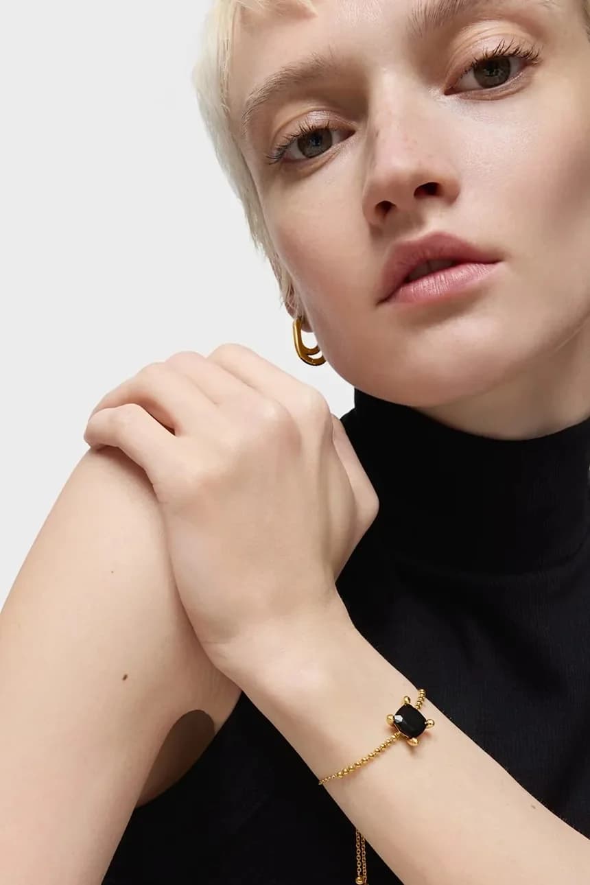 Цвет: Серебряный браслет с черным позолотой. - фото 5