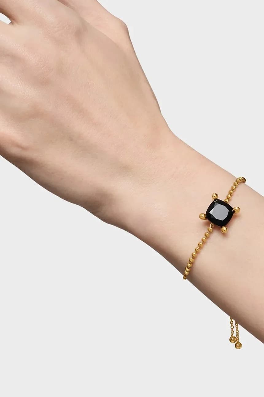 Цвет: Серебряный браслет с черным позолотой. - фото 6