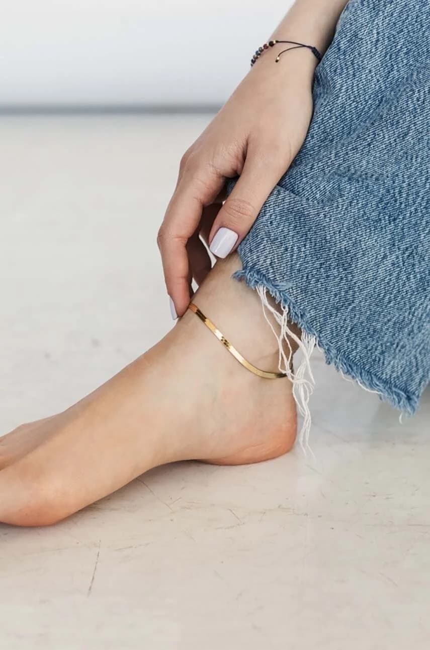 ВИНТАЖНЫЙ серебряный браслет на щиколотку с позолотой - фото 3