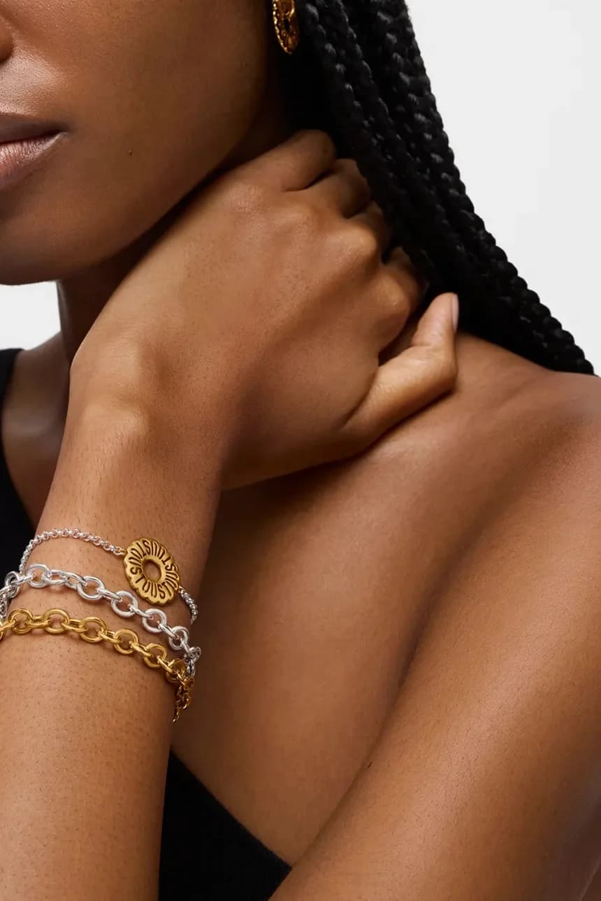 Серебряный браслет Miranda с позолотой - фото 4