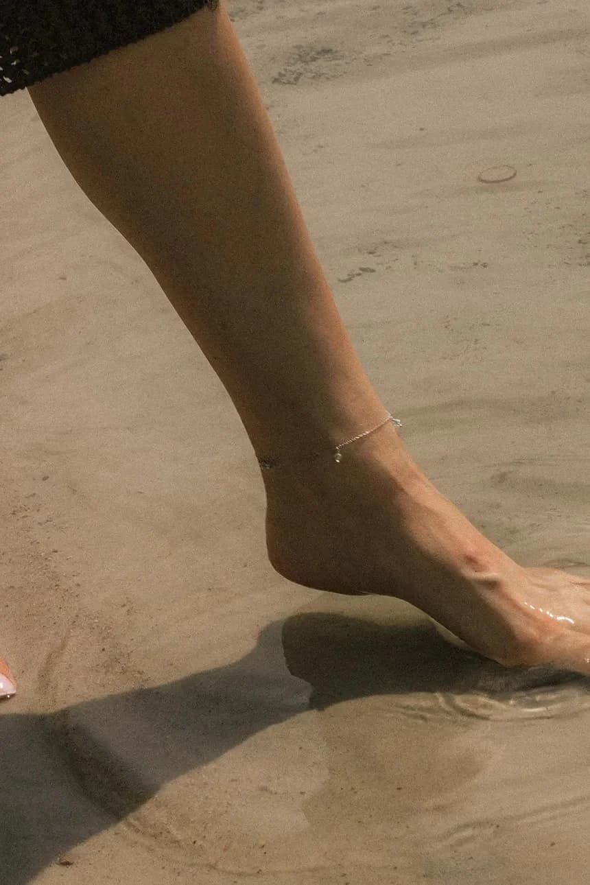 Серебряный браслет на ногу SEA - фото 3