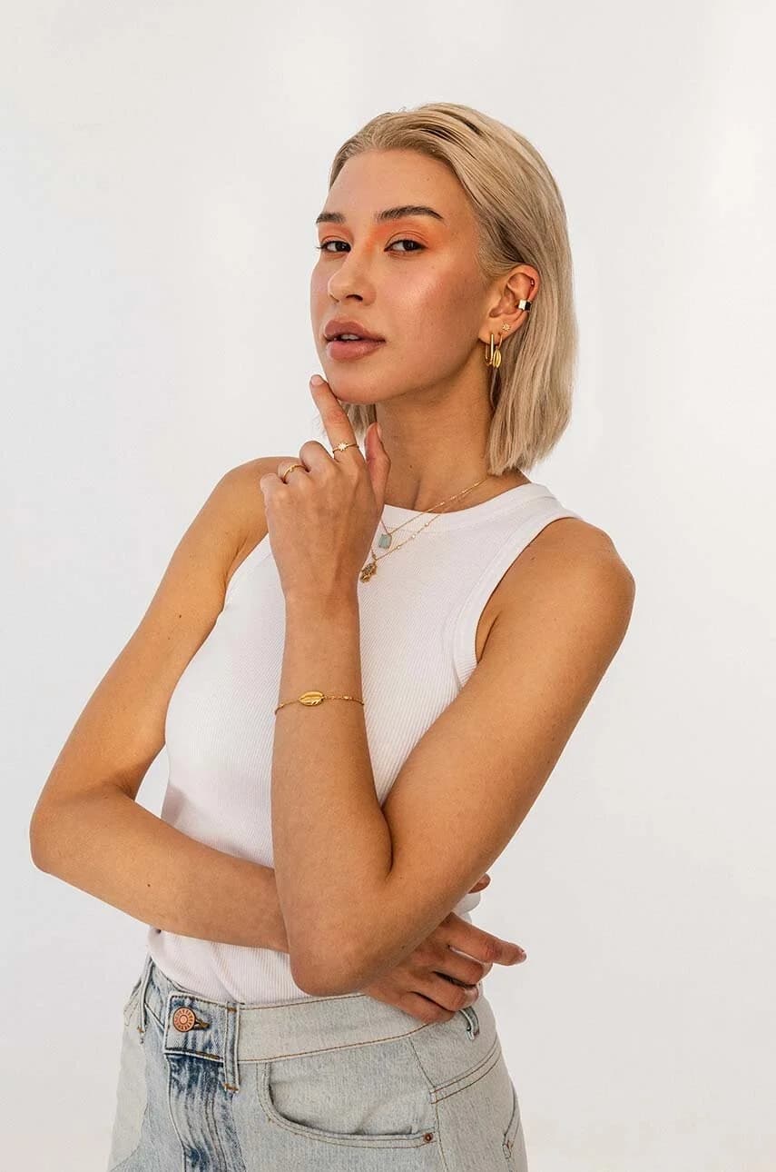 ARIEL серебряный позолоченный браслет - фото 5