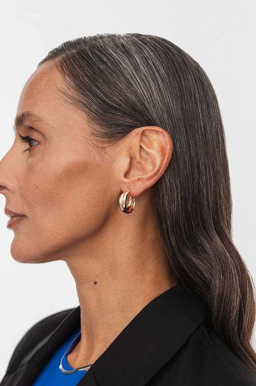 МОДНЫЕ серебряные серьги с позолотой - фото 4