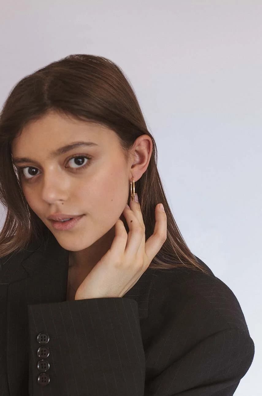 МОДНЫЕ серебряные серьги с позолотой - фото 2