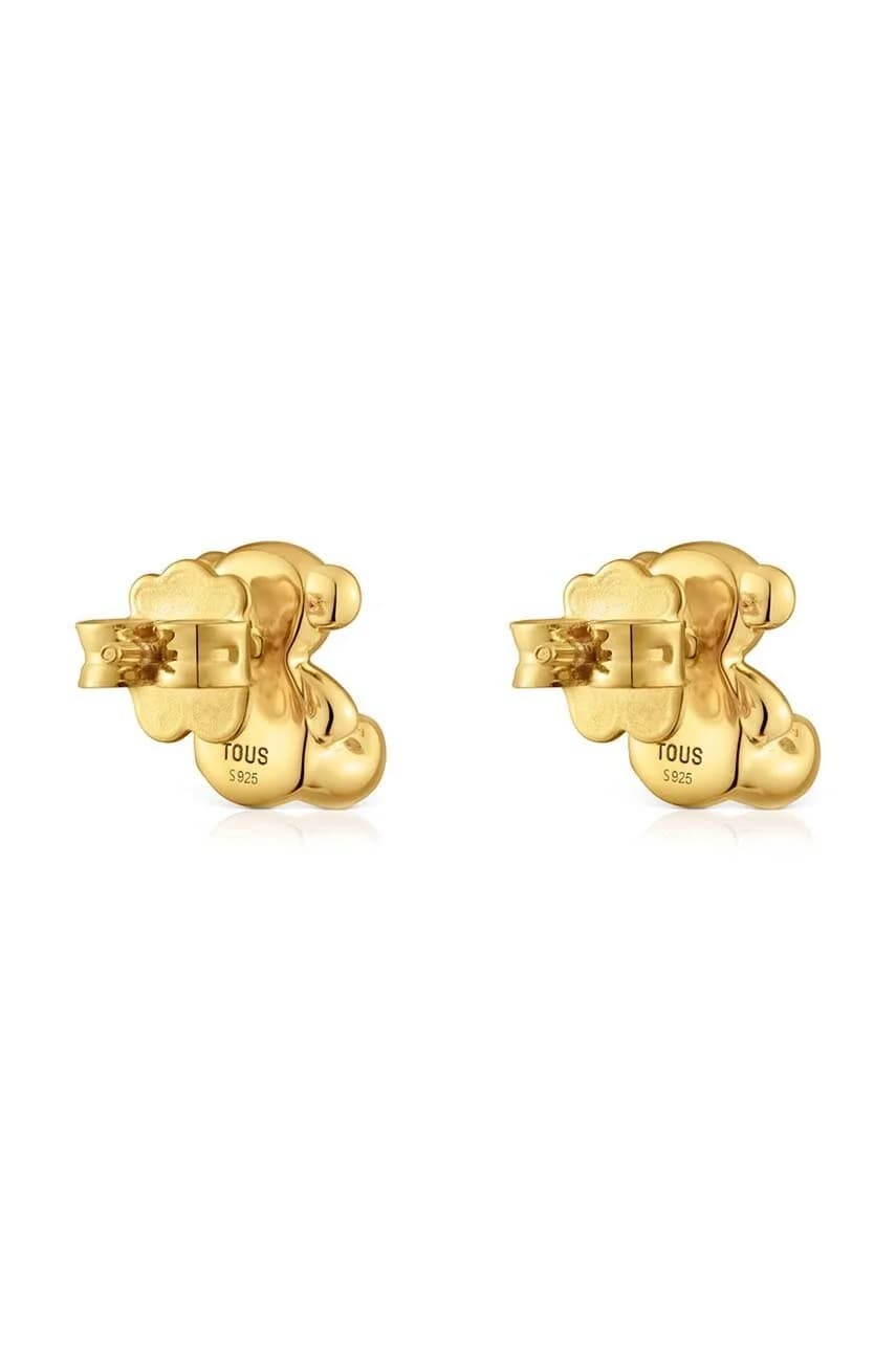 Позолоченные серебряные серьги Bold Bear - фото 3