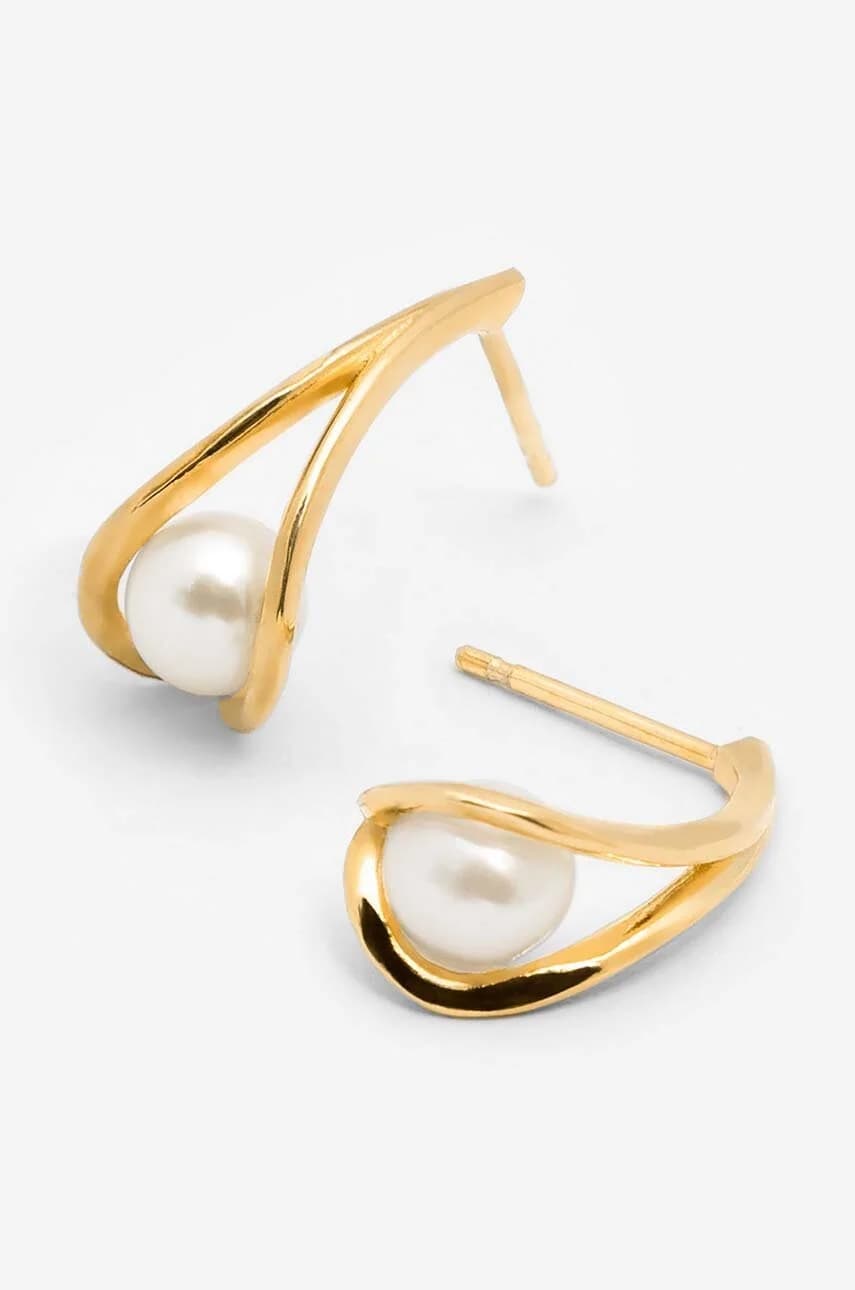 Серебряные серьги ARIEL с позолотой - фото 2