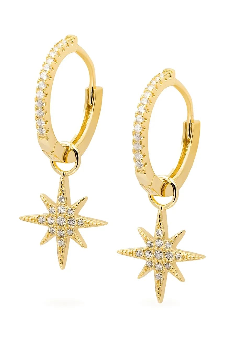 позолоченные серебряные серьги SKY