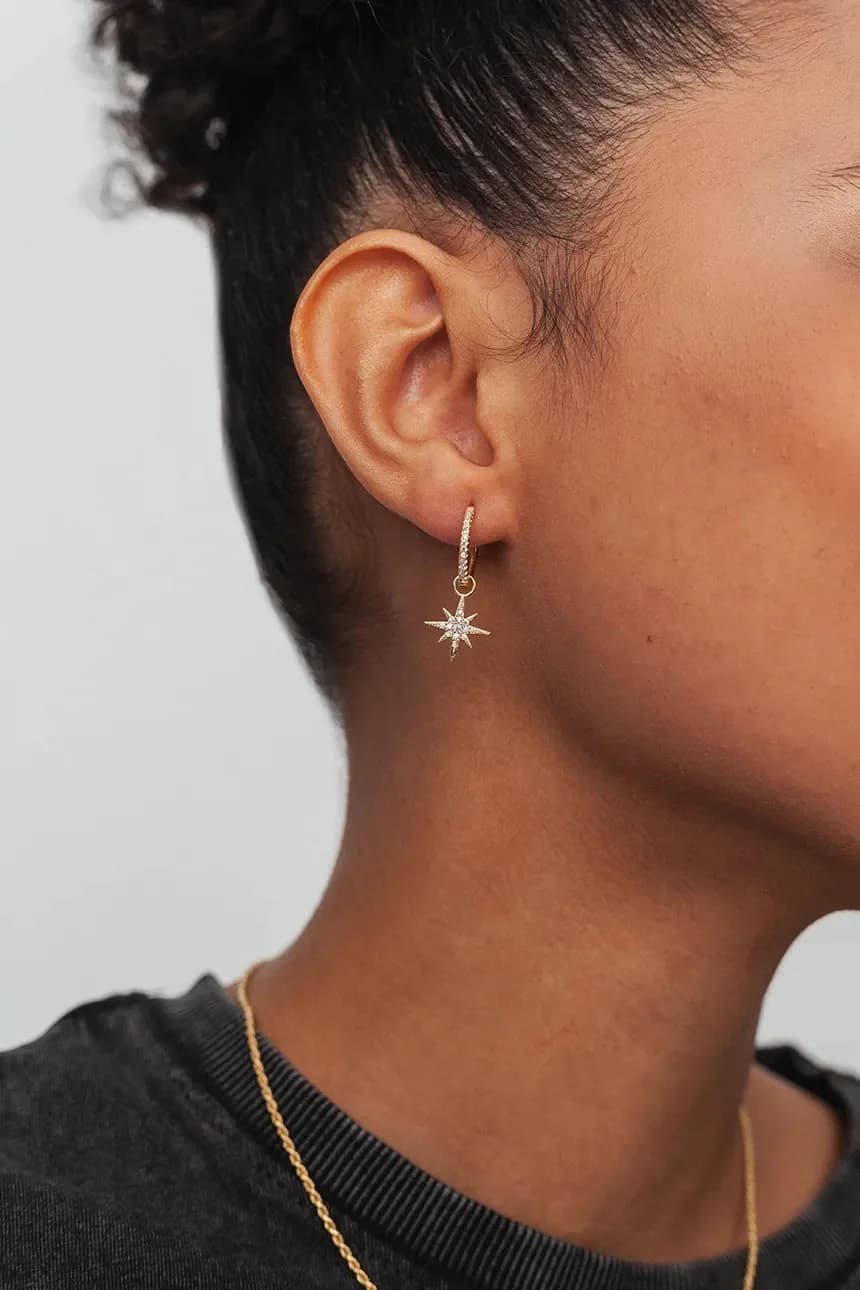 позолоченные серебряные серьги SKY - фото 3