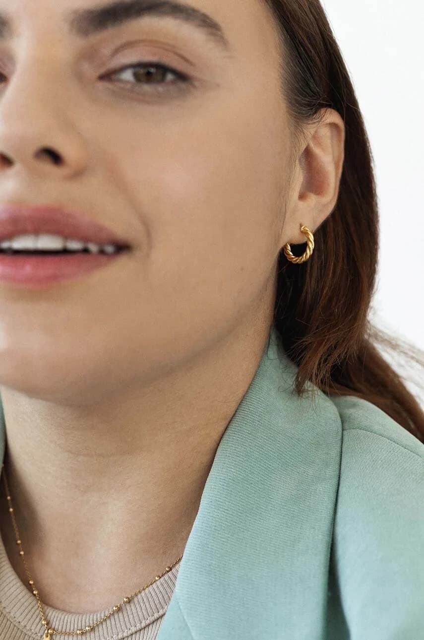 ВИНТАЖНЫЕ серебряные серьги с позолотой - фото 2