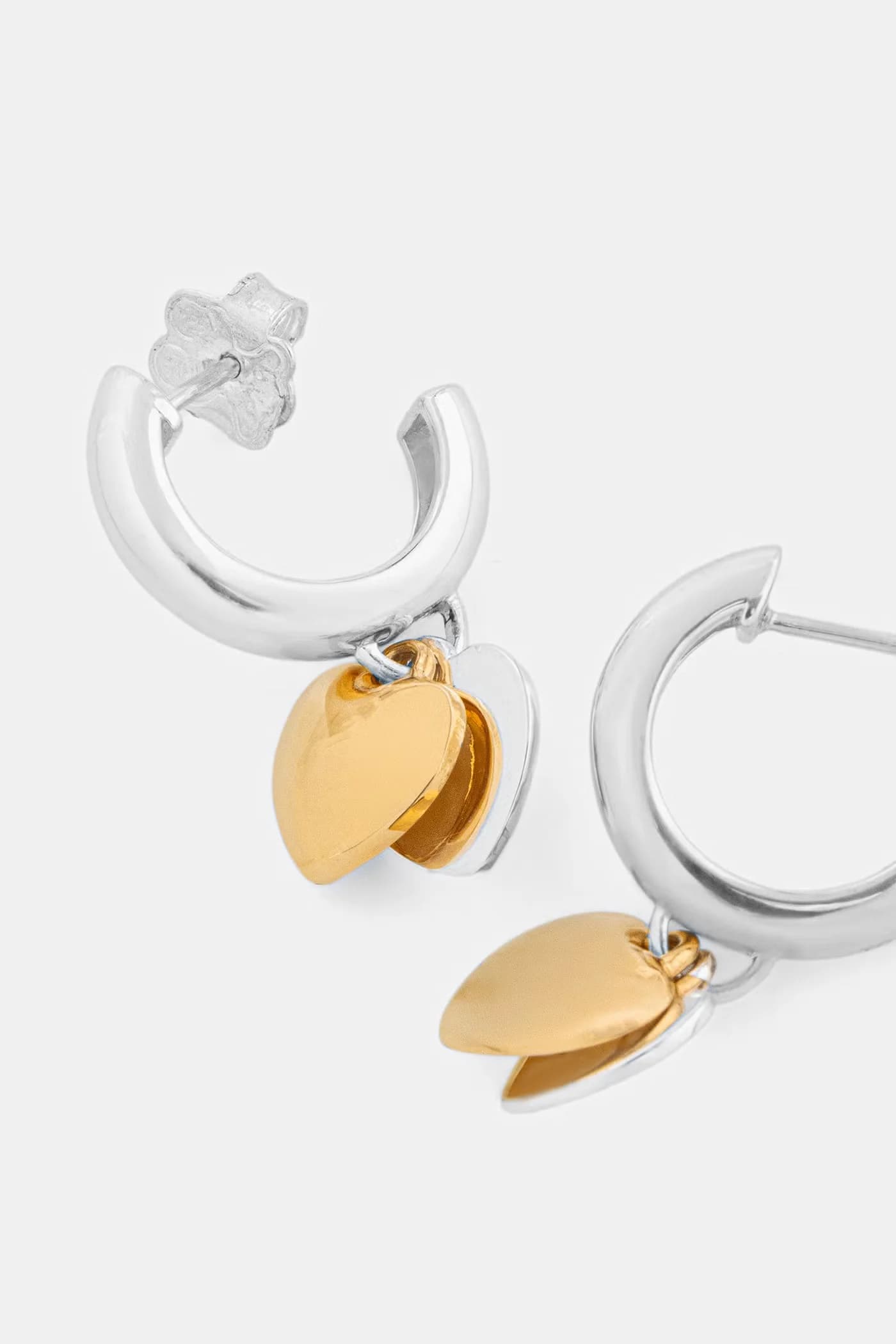 Позолоченные серебряные серьги - фото 2