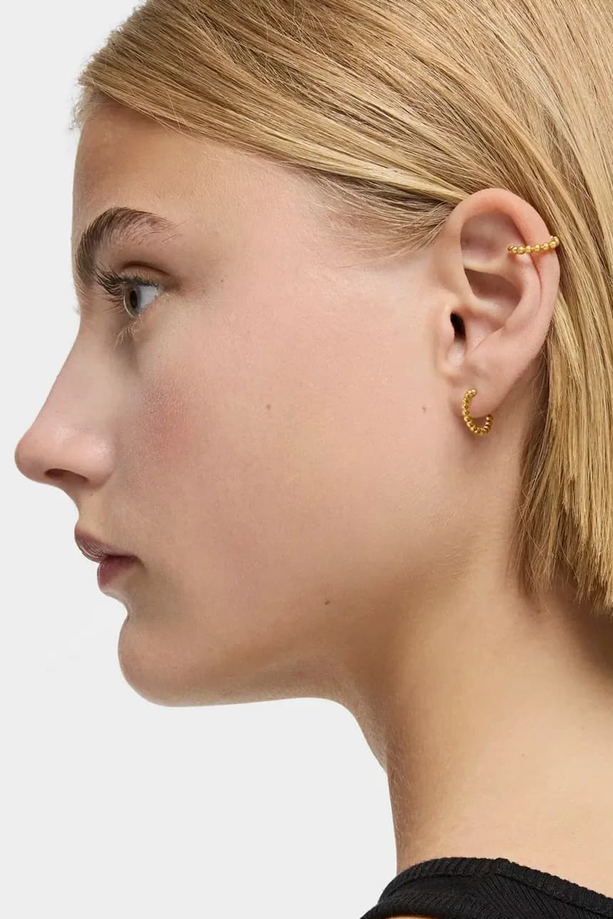 Позолоченные серебряные серьги - фото 5