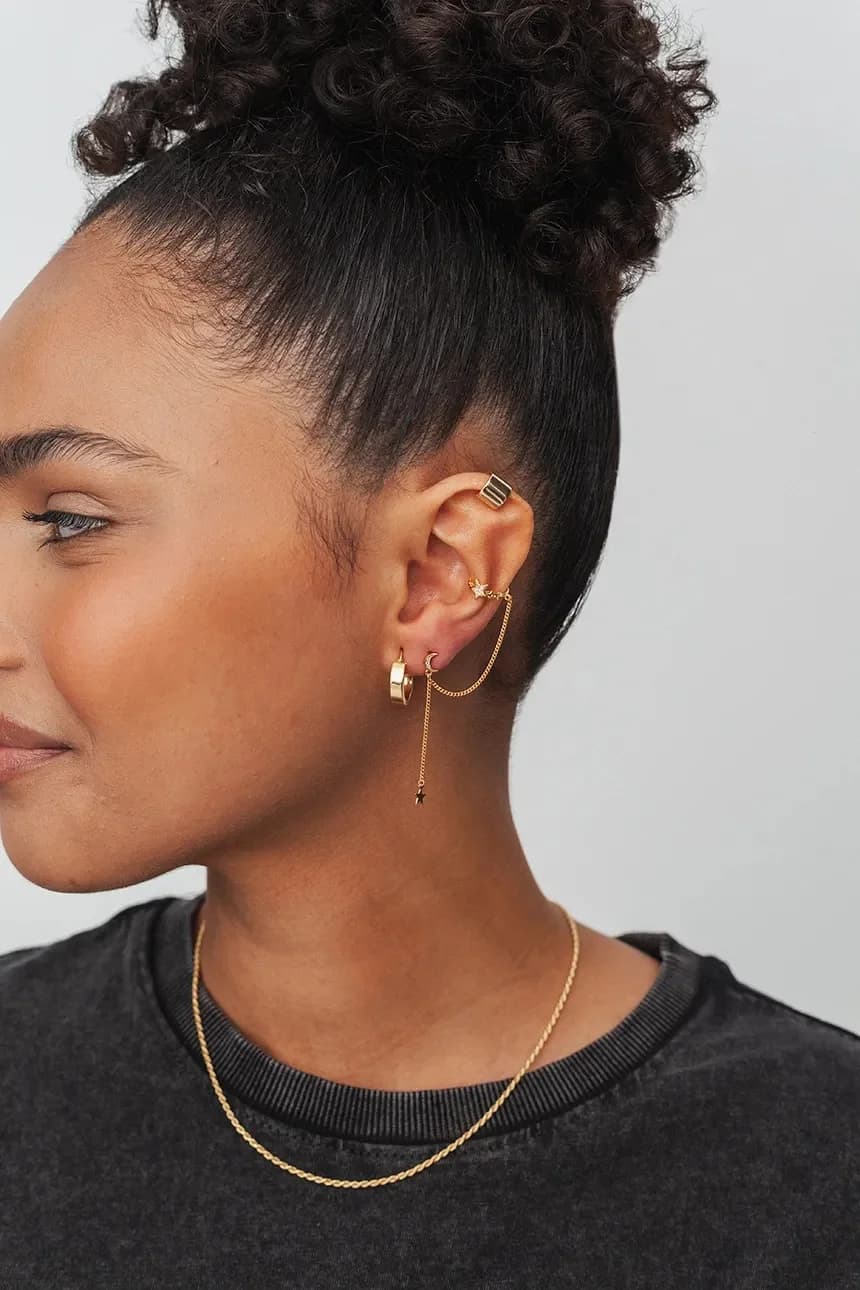 позолоченная серебряная серьга SKY - фото 3