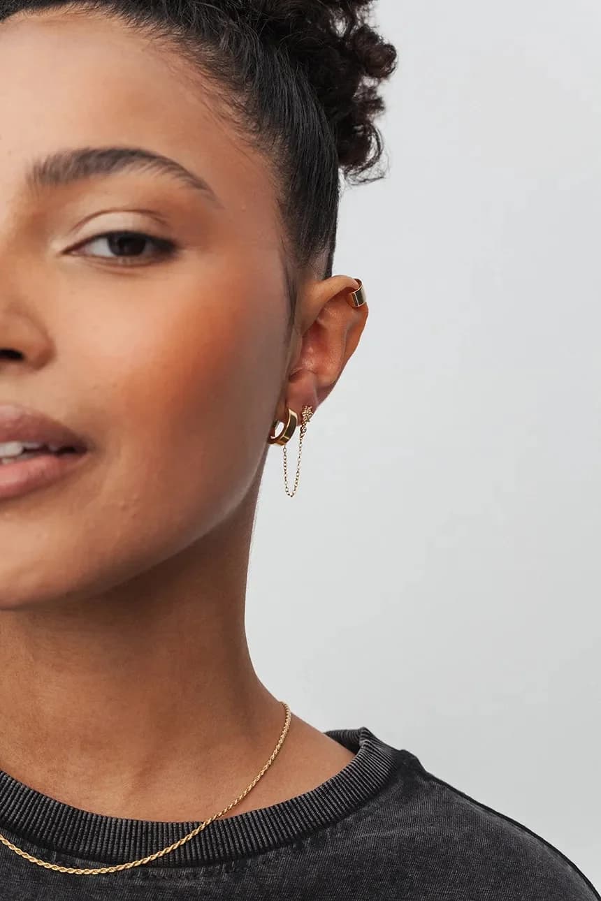 позолоченная серебряная серьга SKY - фото 4