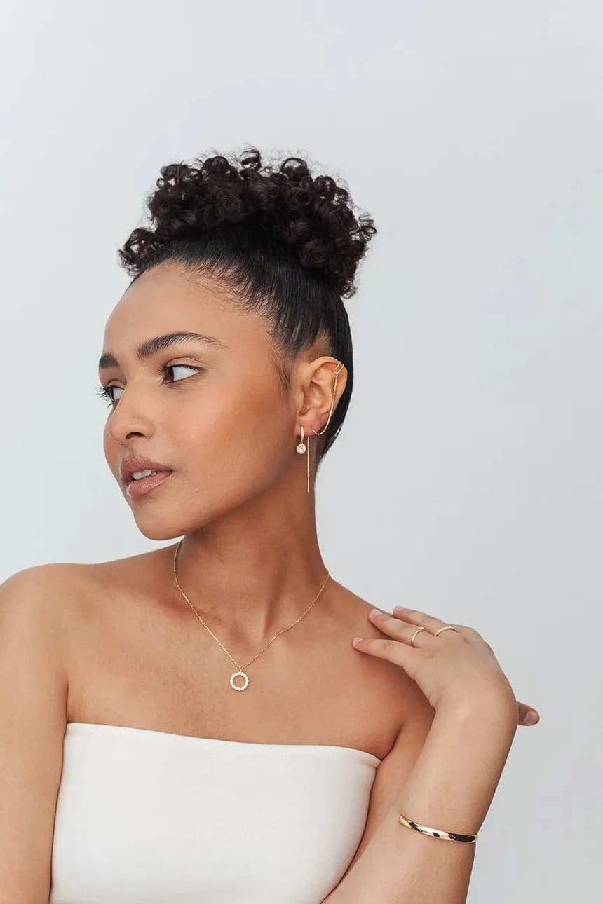 Серебряные серьги GLAMOUR с позолотой - фото 4