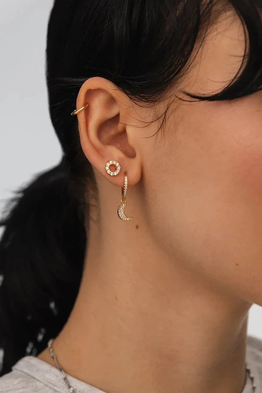 Серебряные серьги GLAMOUR с позолотой - фото 4