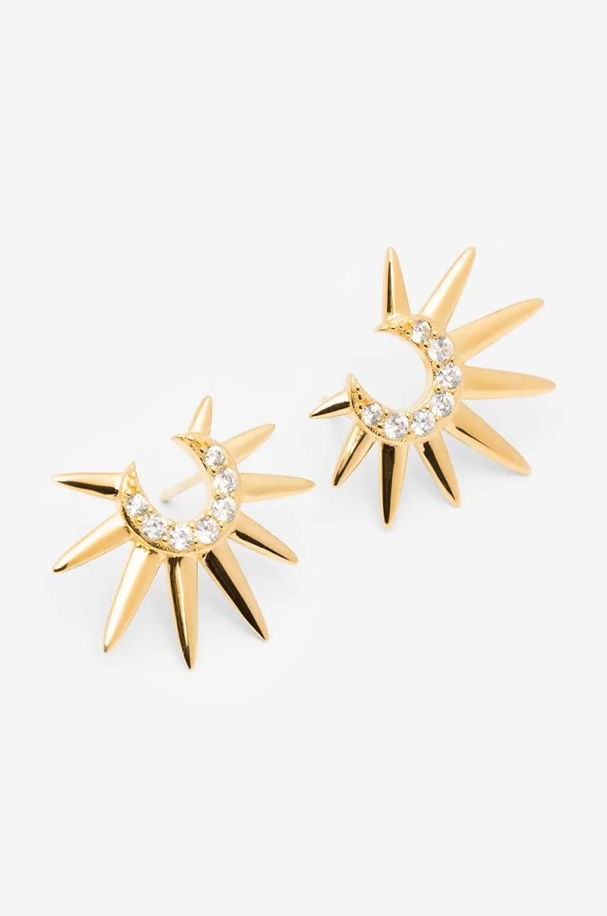 позолоченные серебряные серьги SKY - фото 2