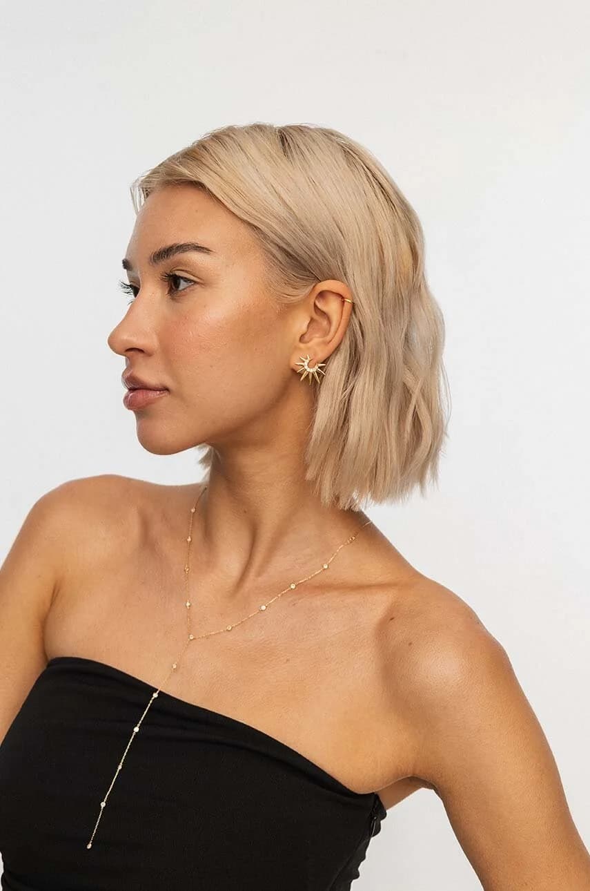 позолоченные серебряные серьги SKY - фото 6