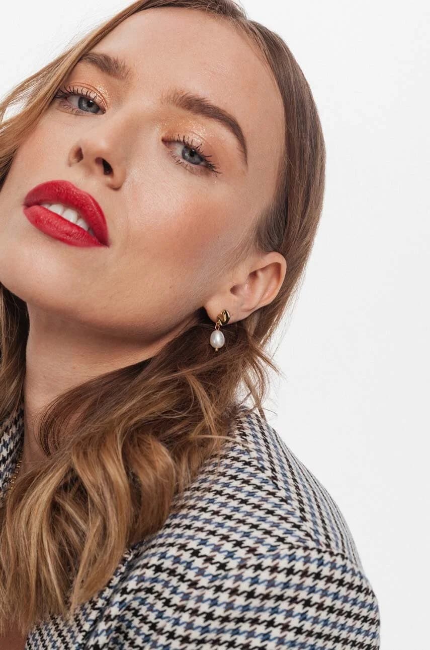 Серебряные серьги ARIEL с позолотой - фото 3