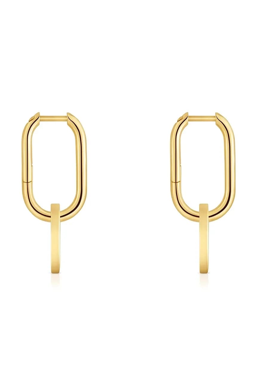 Позолоченные серебряные серьги - фото 2