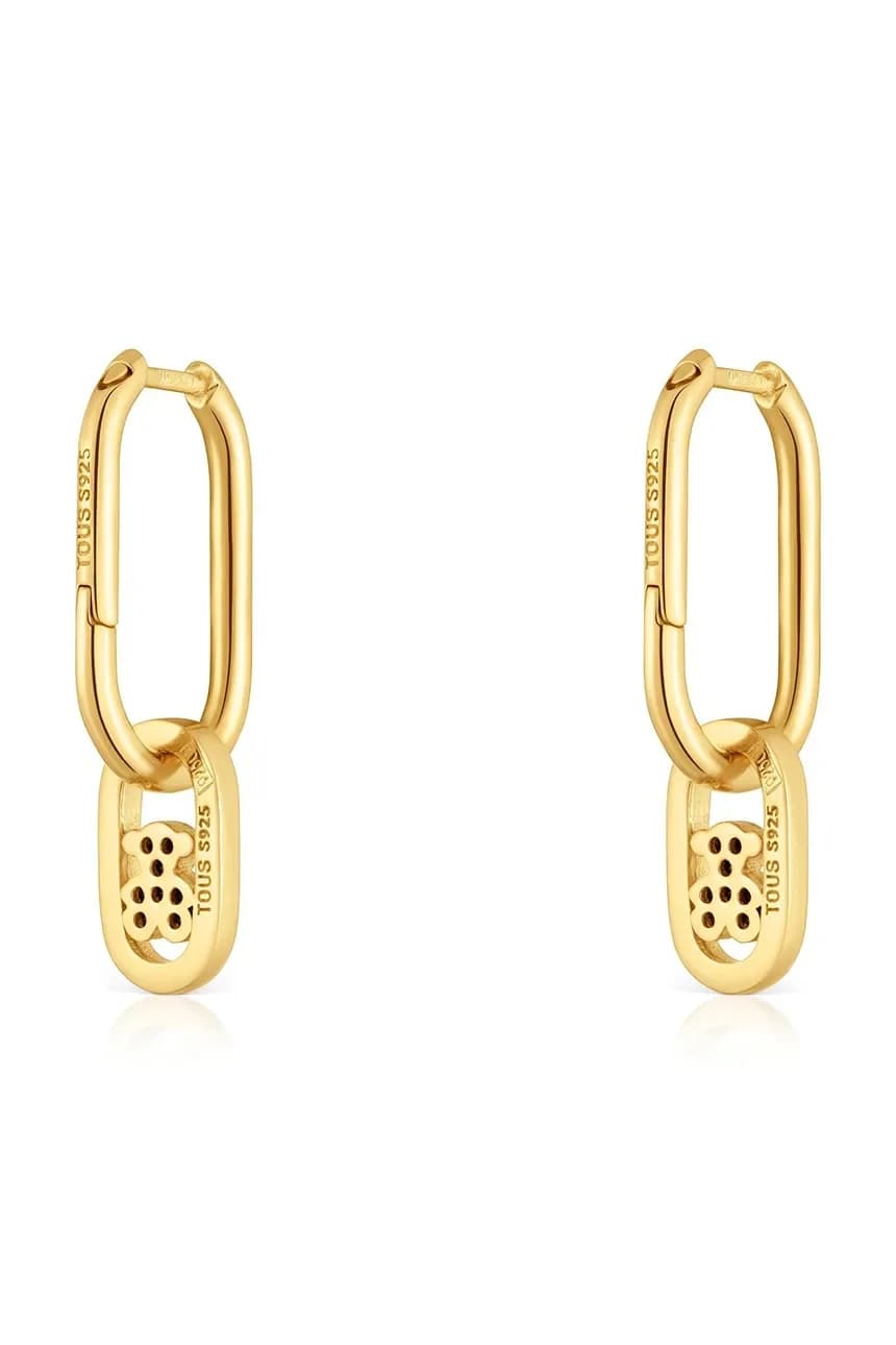 Позолоченные серебряные серьги - фото 3