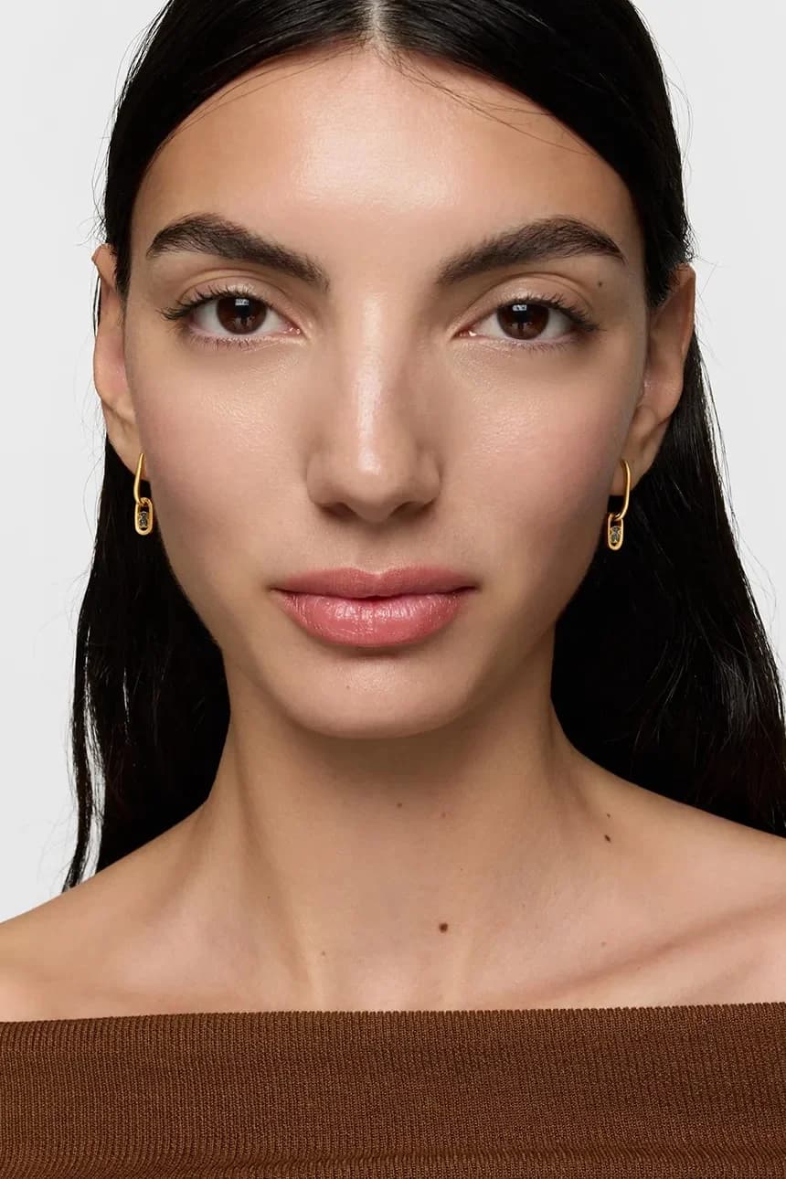 Позолоченные серебряные серьги - фото 4