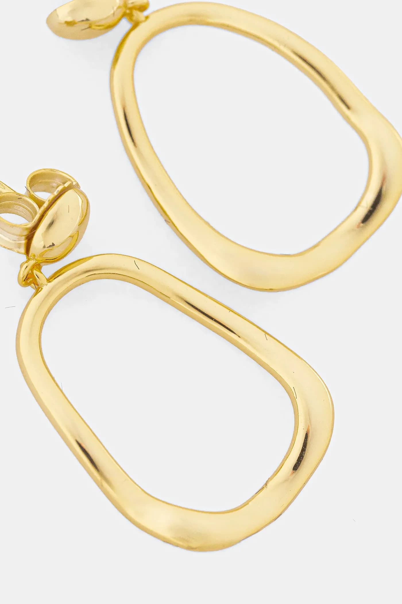 Позолоченные серебряные серьги - фото 3