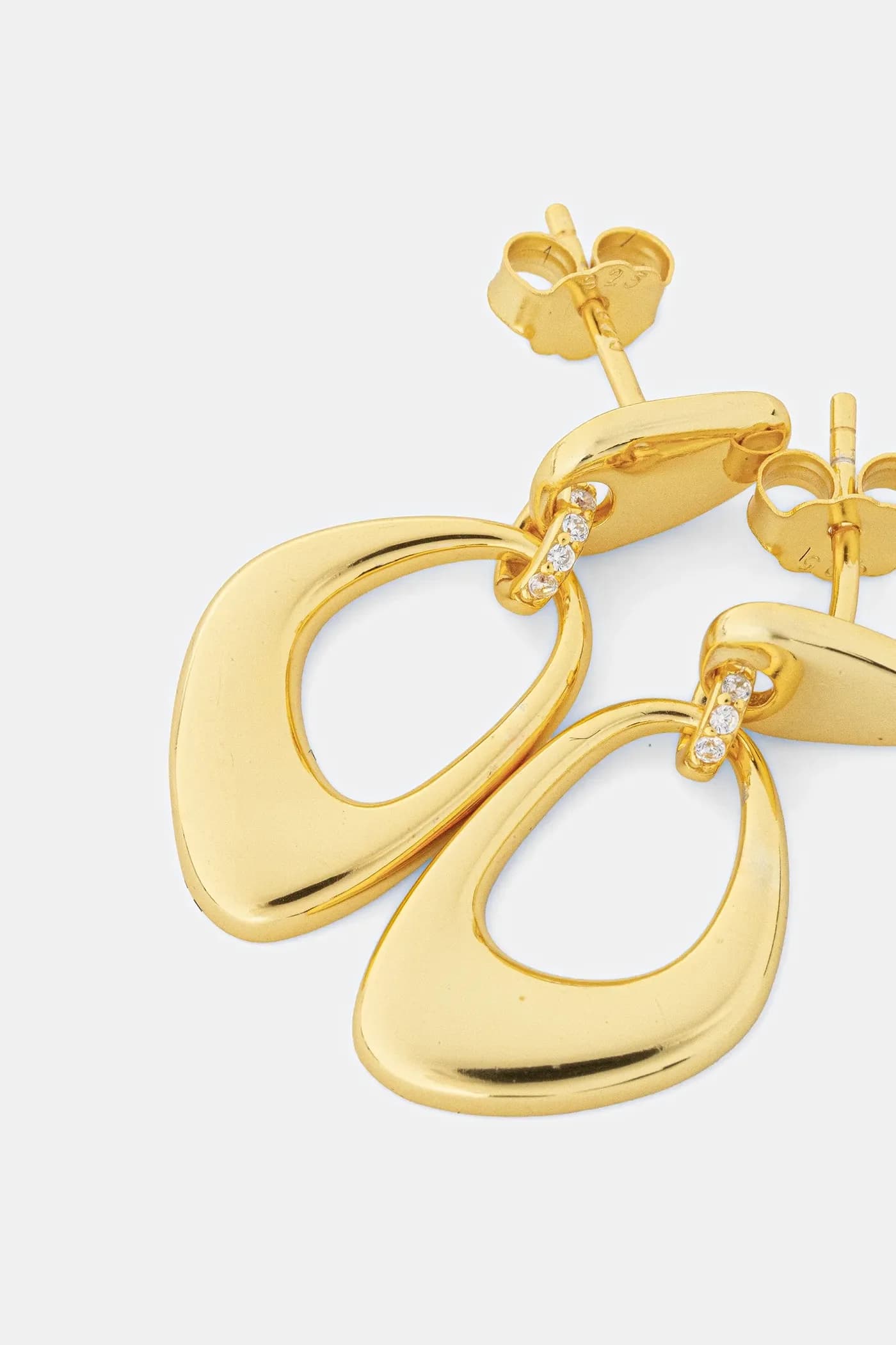 Позолоченные серебряные серьги - фото 3