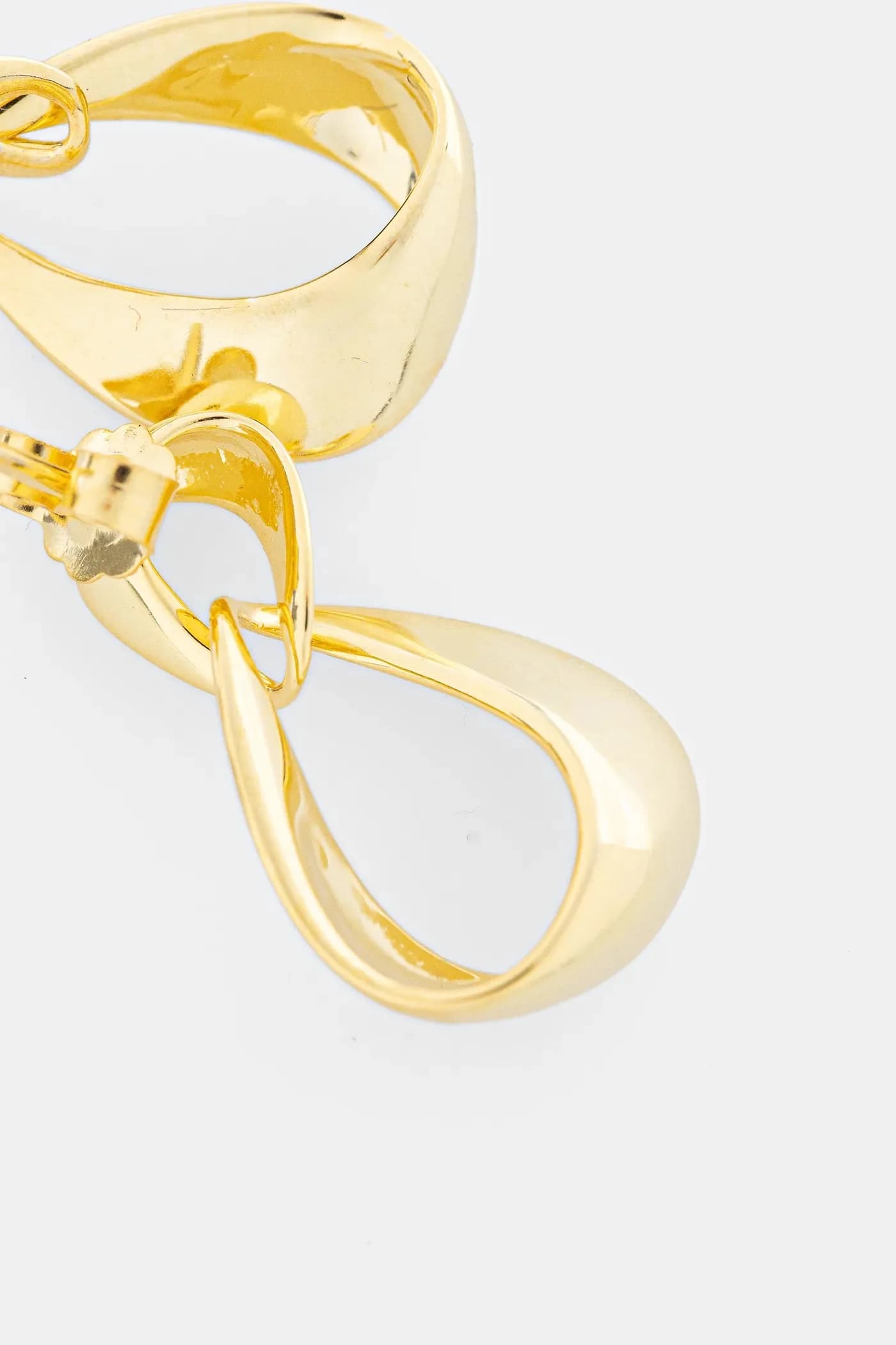 Позолоченные серебряные серьги - фото 2