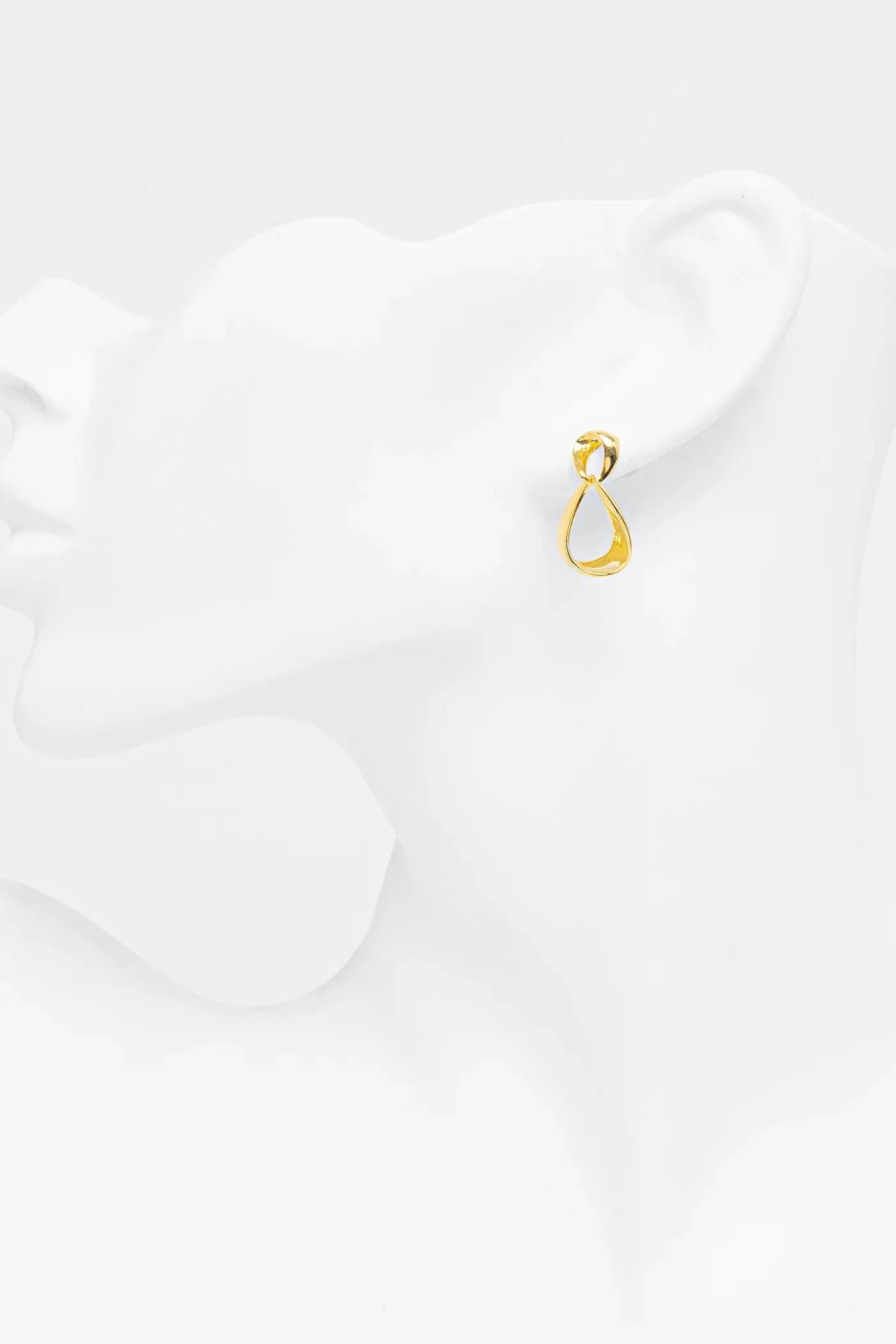 Позолоченные серебряные серьги - фото 3