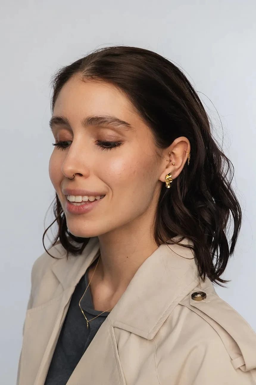 Позолоченные серебряные серьги ХИППИ - фото 3