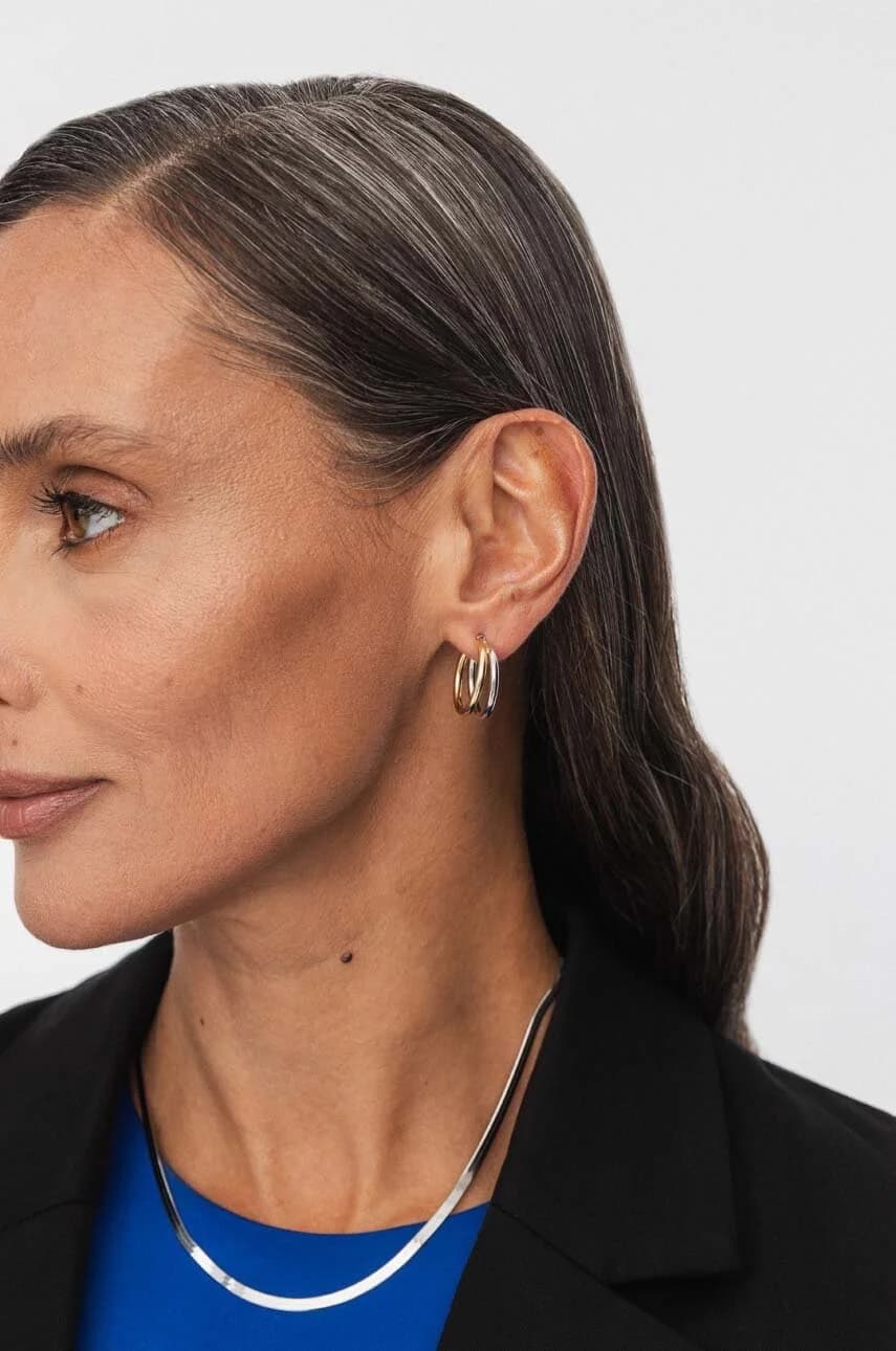 МОДНЫЕ серебряные серьги с позолотой - фото 3