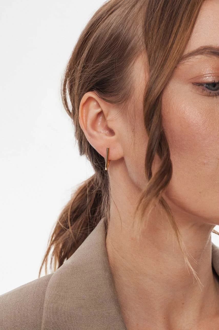 Позолоченные серебряные серьги Rock It - фото 4