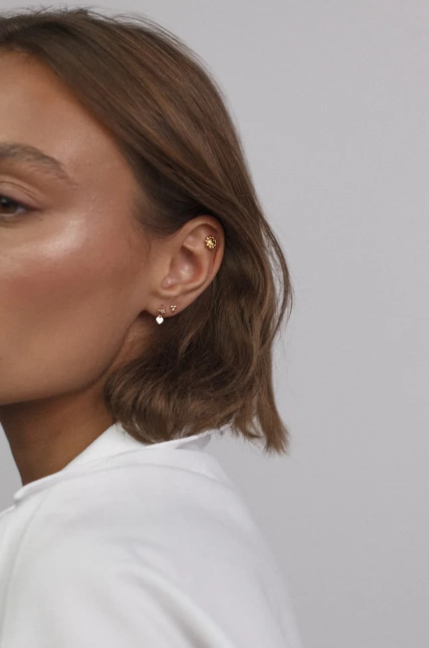 Позолоченная серебряная серьга Piercing Rock It - фото 2