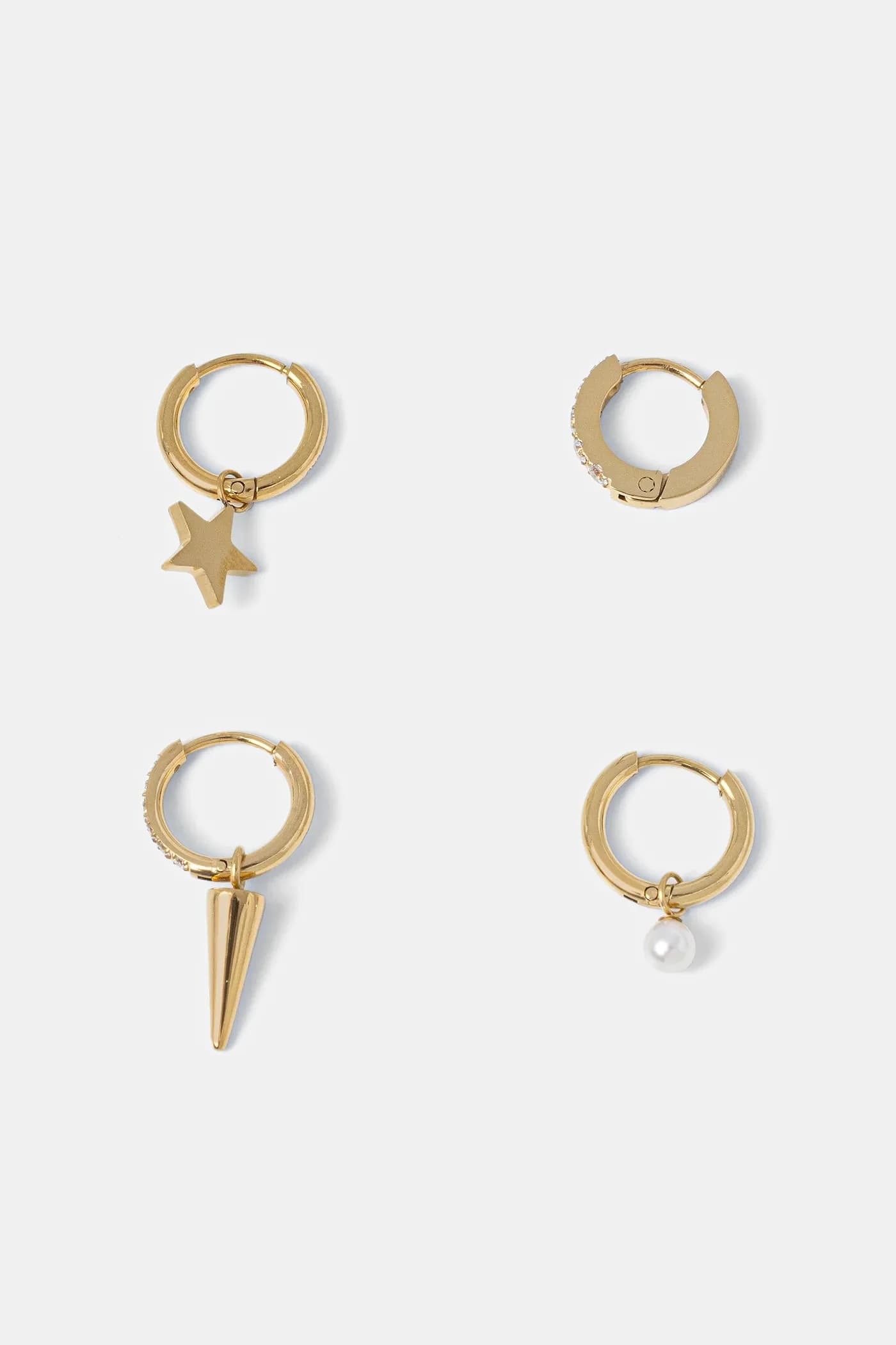 Позолоченные серьги Peak One, 4 шт.