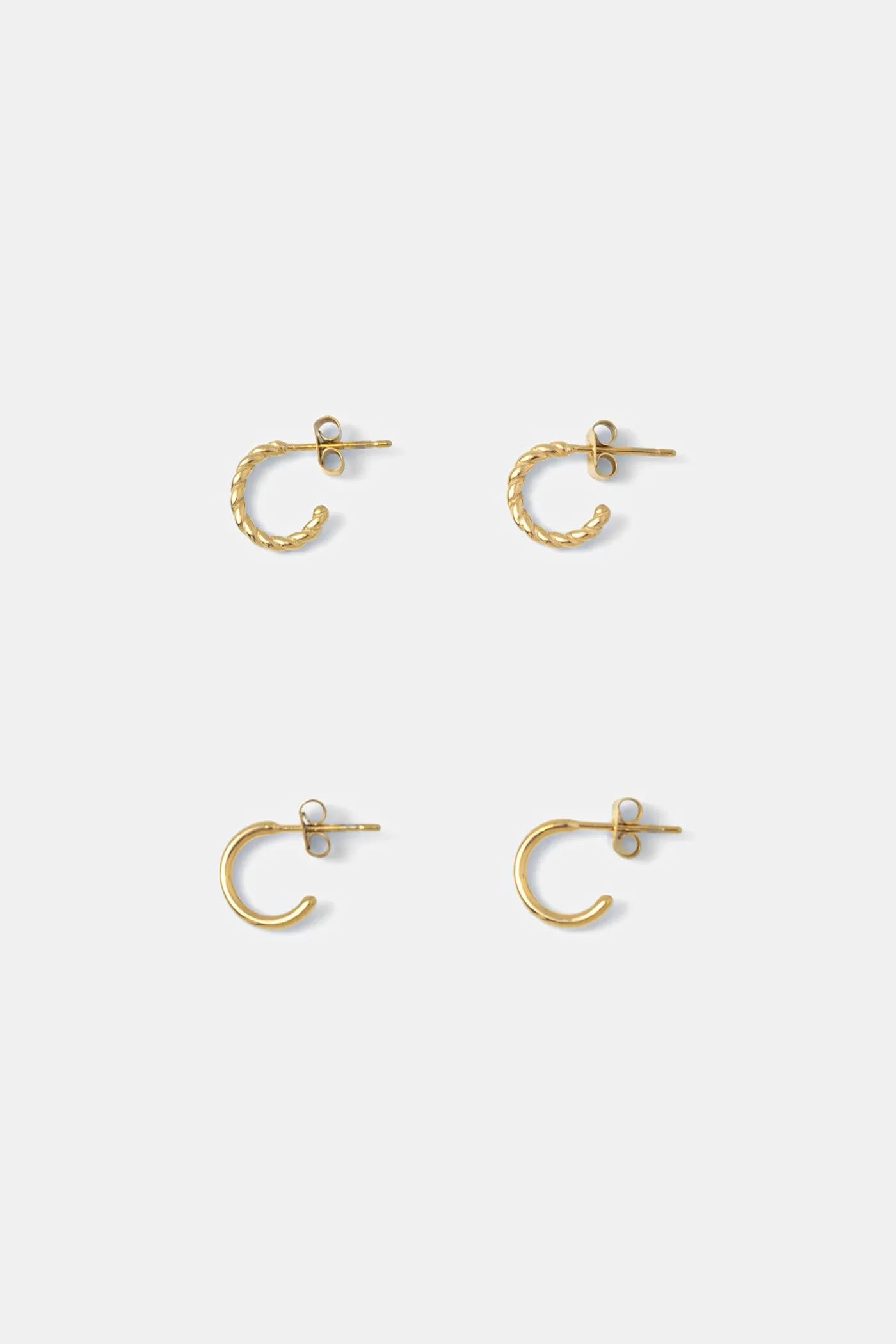 Позолоченные серьги Duo Pair (2 пары)