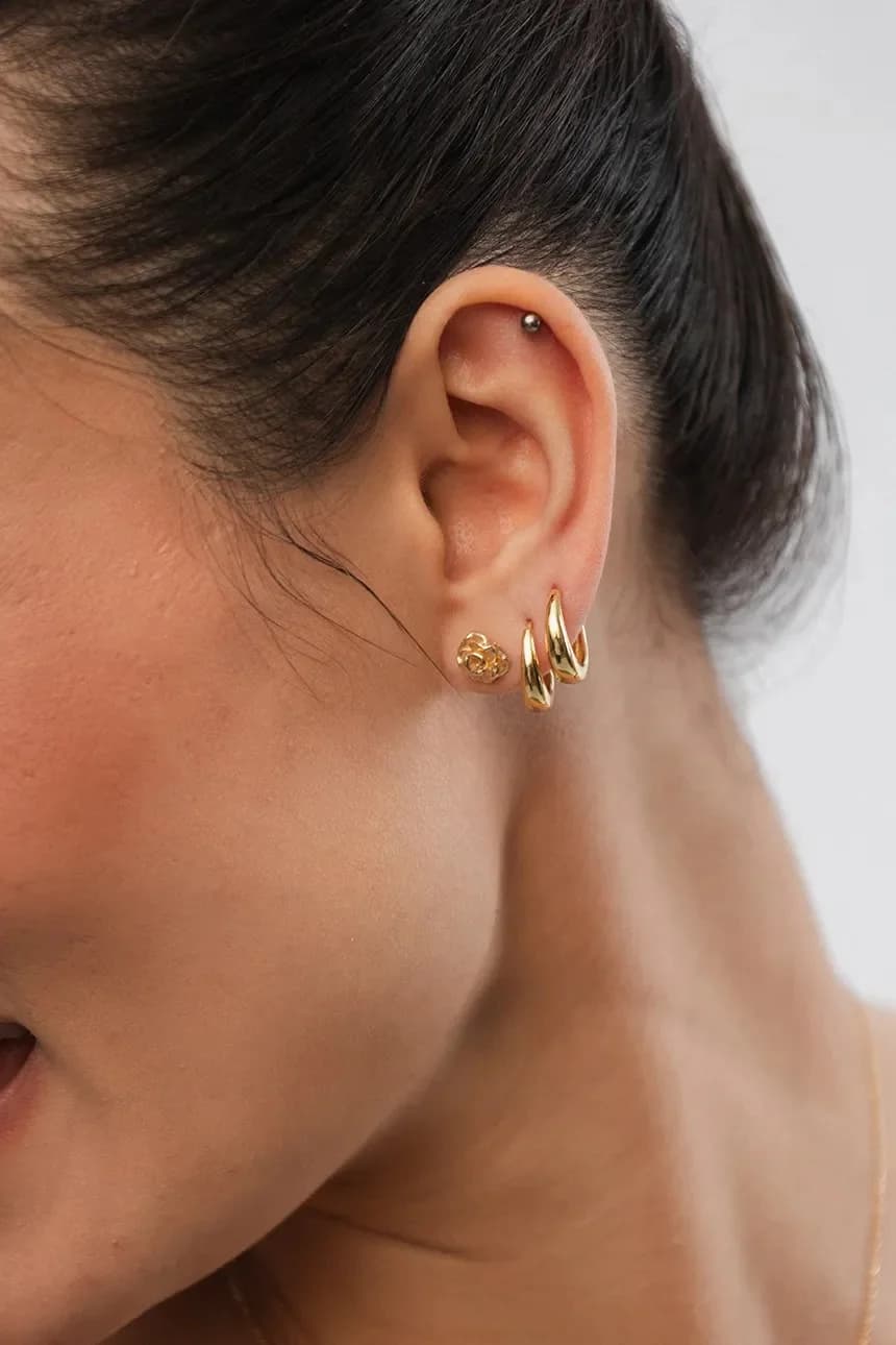 Позолоченные серебряные серьги ХИППИ - фото 4