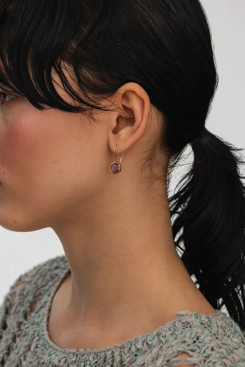 серебряные серьги DUO с позолотой - фото 3