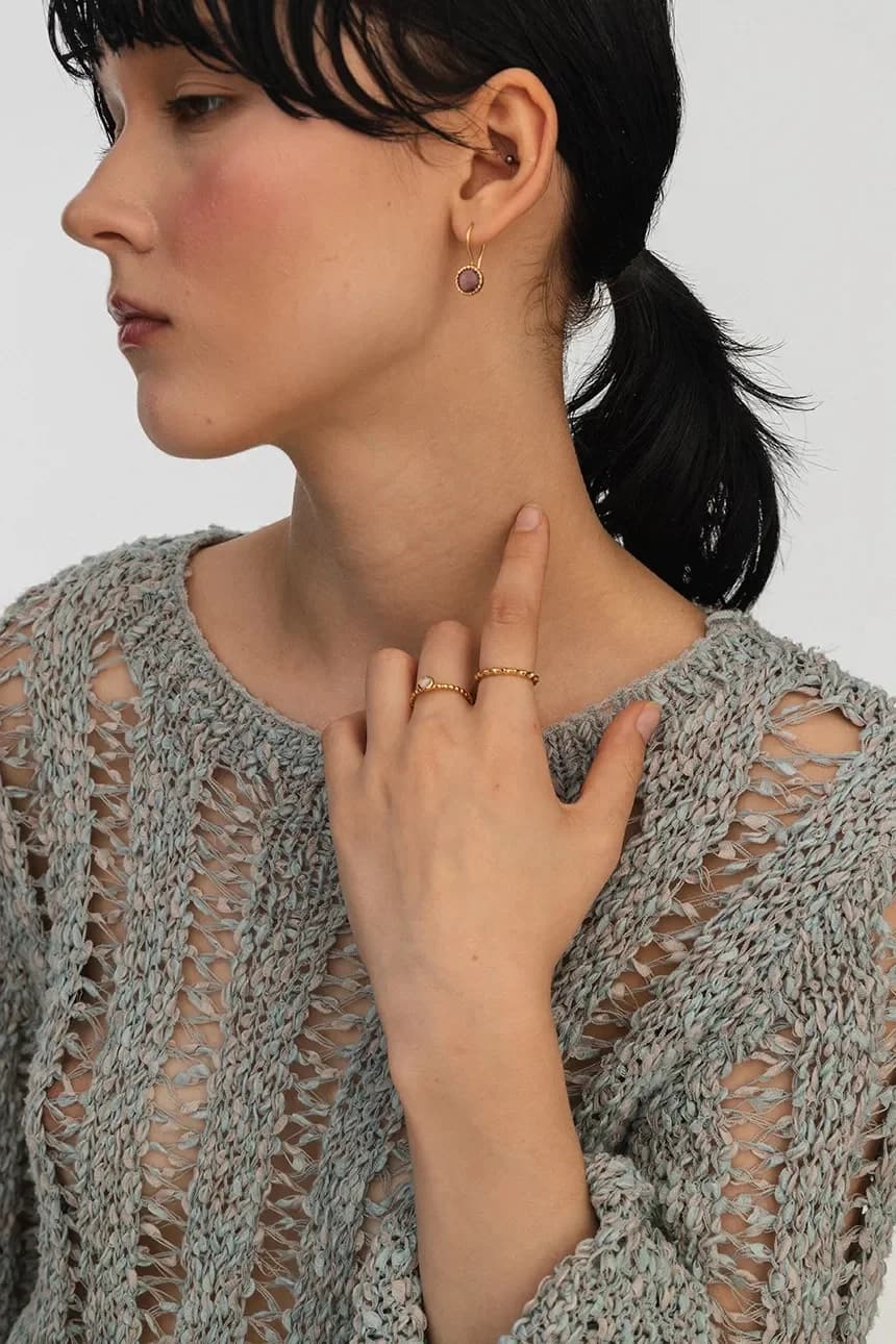 серебряные серьги DUO с позолотой - фото 4