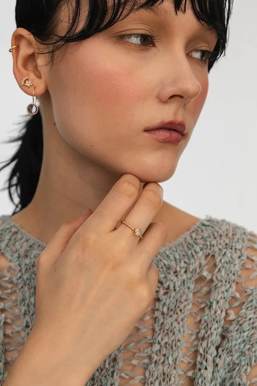 серебряные серьги DUO с позолотой - фото 6