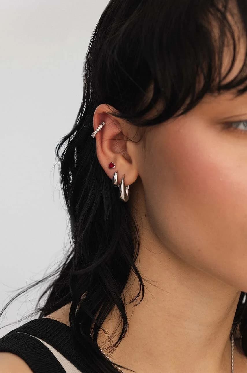 Серебряная серьга ROCK IT - фото 4